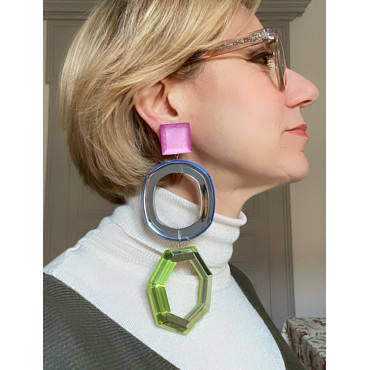 OLYMPE Rose, bleu & vert - Francine BRAMLI Paris