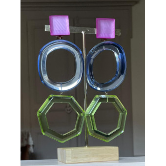 OLYMPE Rose, bleu & vert - Francine BRAMLI Paris