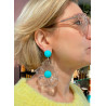 FLEUR transparente Cabochon Bleu - Francine BRAMLI Paris