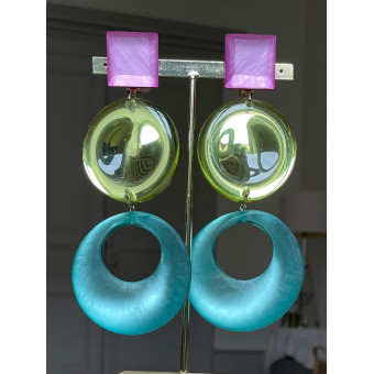ISAE LG rose, jaune, turquoise - Francine BRAMLI Paris