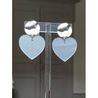 LOVE coeur S pailleté gris - Francine BRAMLI Paris