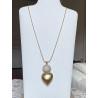 Sautoir AMORE Zirconium & coeur doré - Francine BRAMLI Paris Collier