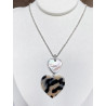 AMORE coeur Nacre & écaille blanc - Francine BRAMLI Paris Collier