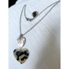 AMORE coeur Nacre & écaille blanc - Francine BRAMLI Paris Collier