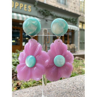 FLEUR rose & bleue - Francine BRAMLI Paris