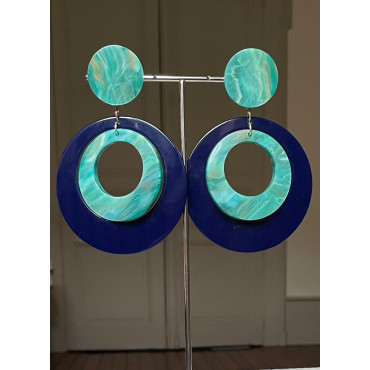 CLOE double bleue et turquoise - Francine BRAMLI Paris