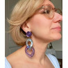 KARINE maillons violet/argenté - Francine BRAMLI Paris