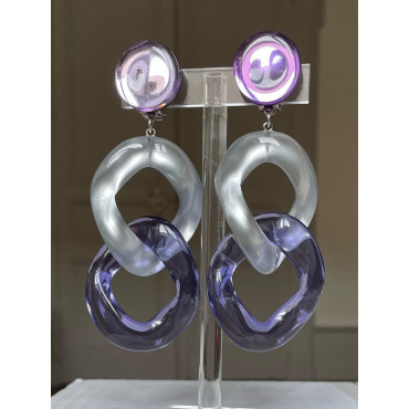 KARINE maillons violet/argenté - Francine BRAMLI Paris