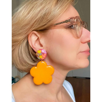 CAPUCINE Moutarde Cabochon multicolore - Francine BRAMLI Paris